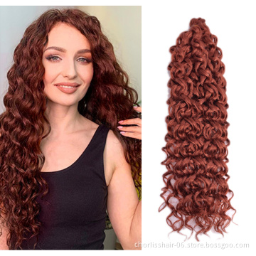 24''125g Cheap Deep Wave Twist Ocean Water Wave Blonde Hawaii Curl Synthetic Braiding Hair Extensions Crochet Hair Attachment